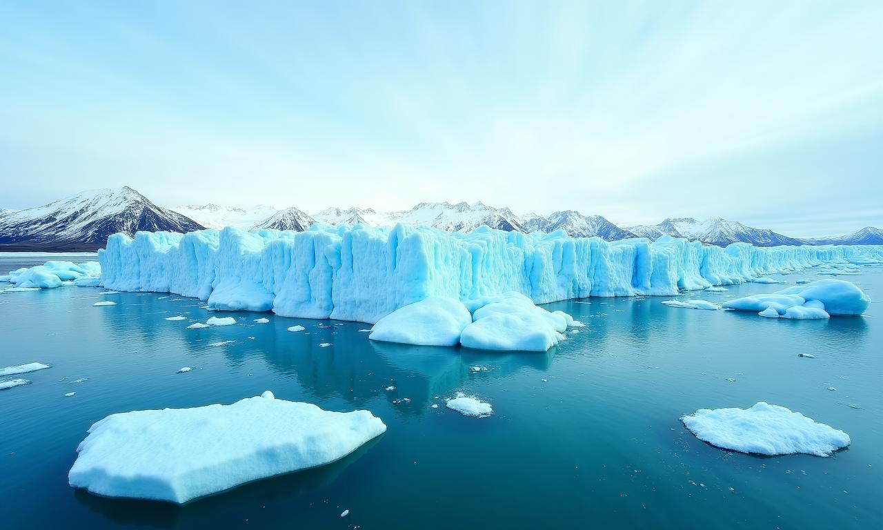 Vista panoramica di un maestoso ghiacciaio alpino